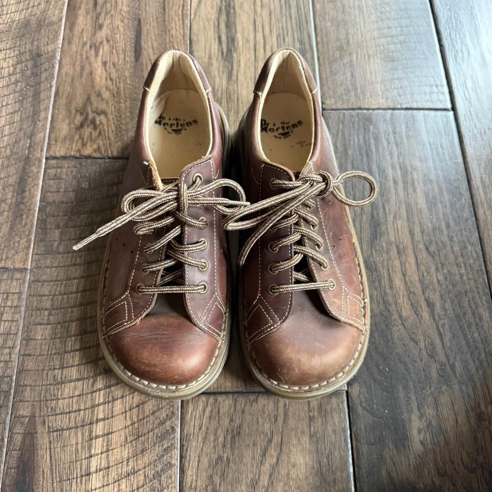 Dr. Martens PN06E Brown Leather Lace Up Shoes Kids Youth Size US 5 UK 4 Portugal